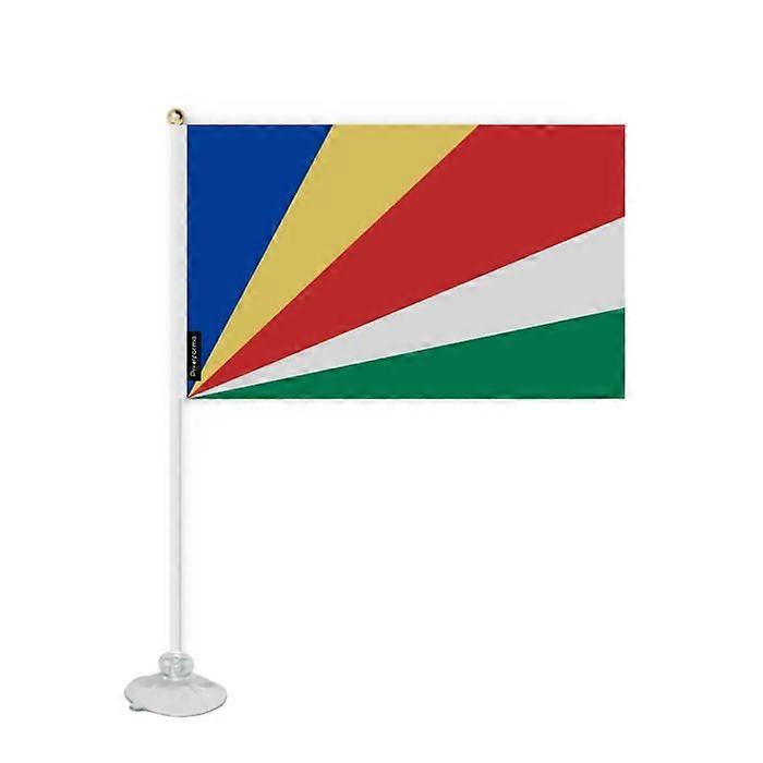 Suction Flag - Seychelles - 14 x 21 cm - Durable Polyester - Double-Sided Print - Multicolor