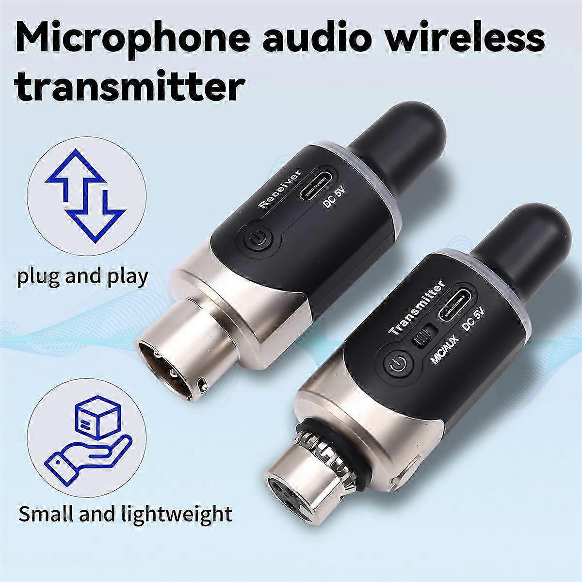U801 UHF Wireless XLR Mitter and Receiver Microphone Converter Microphone sans fil pour Live Edition 0703
