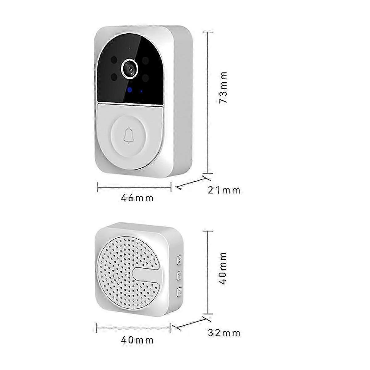 Smart Wireless Remote Video Doorbell with Chime,Home Intercom HD Night Vision WiFi Security Doorbel