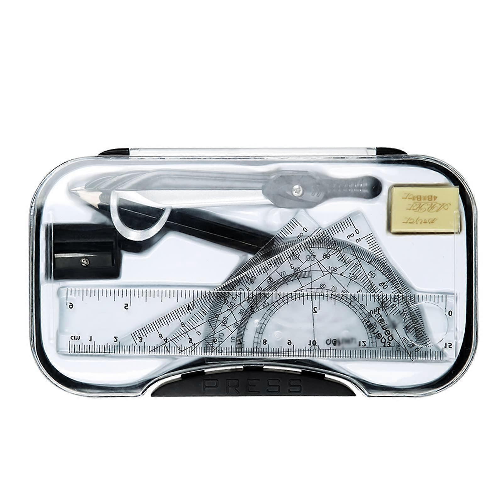 Compass for Geometry Math Kit with Metal Drawing Tools, Storage Box, Precision Geometry Instruments for Students