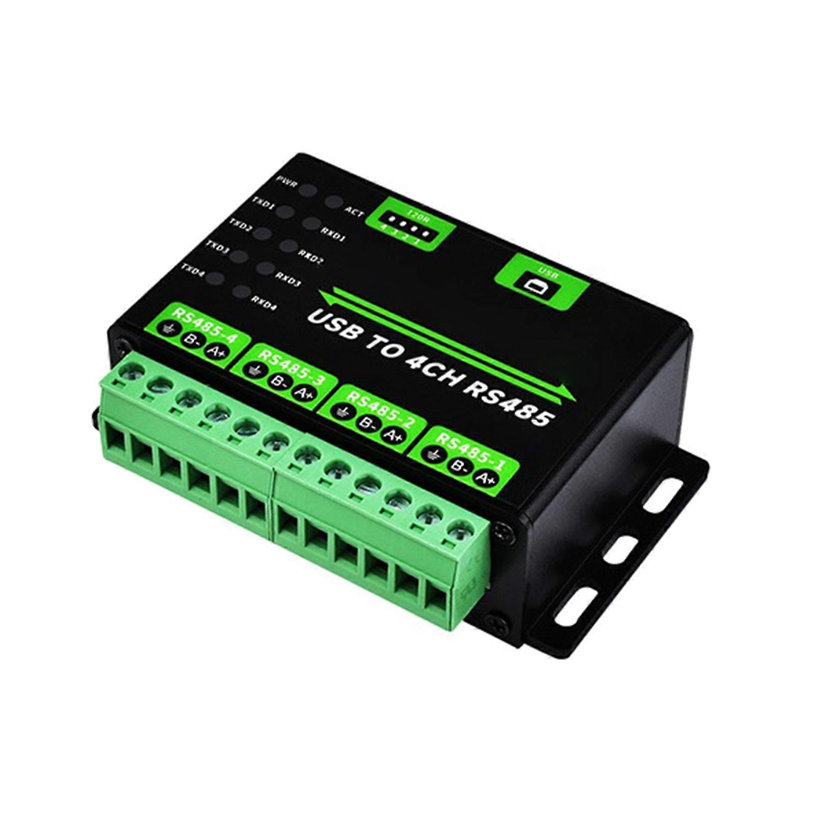 Usb To 4-Way RS485 Converter Industrial Grade Rail Type Universal SerialPort Module Compatible Multiple Systems