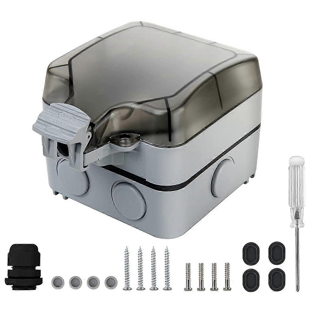 Outdoor Socket IP66 Waterproof Outlet Power Box Socket With USB Charging Port Weatherproof Compatible for w/ Entrance Ga