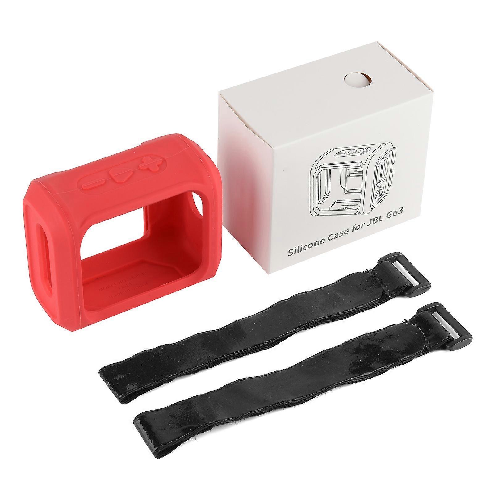 Sweatproof Travelling for Case with Strap for-JBL GO3 Speaker Holder for Protection for Shell Waterproof Carrying Holder Red