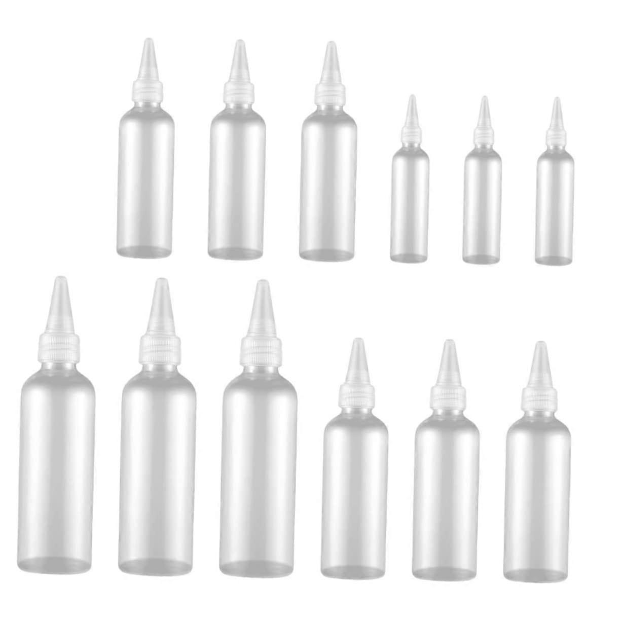 20pcs Squeeze Bottles Plastic Lotion Containers for Hair Products with Small Hole, 2oz Clear Design