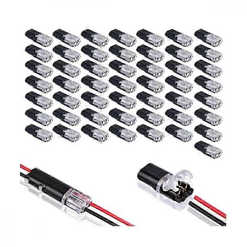 50pcs Double-wire Plug-in Connector With Locking Buckle,pluggable Connectors 2 Pin 2 Way Universal VMN