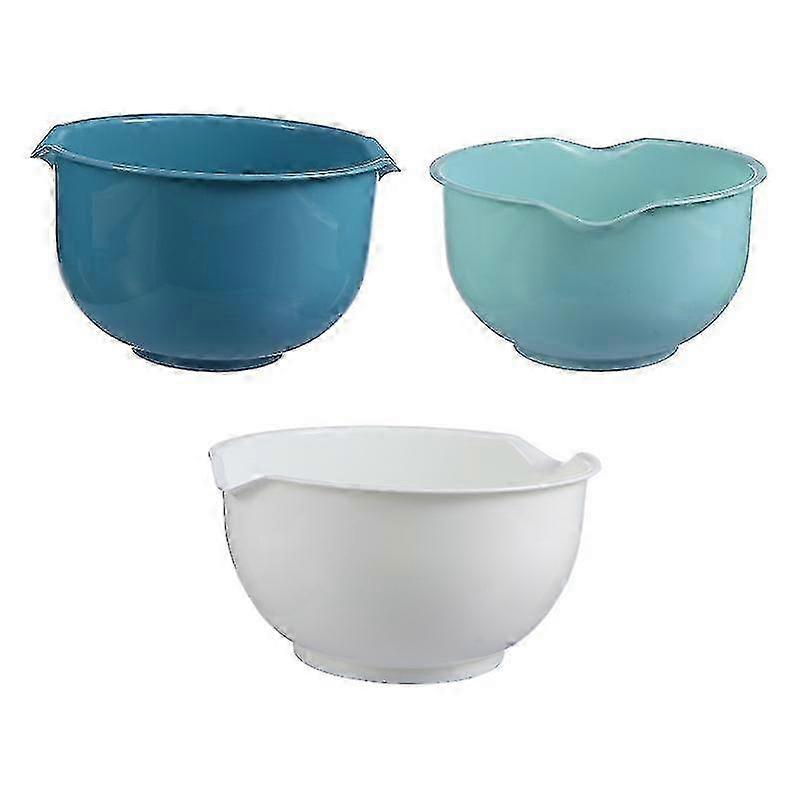 3 Pieces of Assorted Color Multipurpose Plastic Mixing Bowls Set for Salad and Other Food Preparation