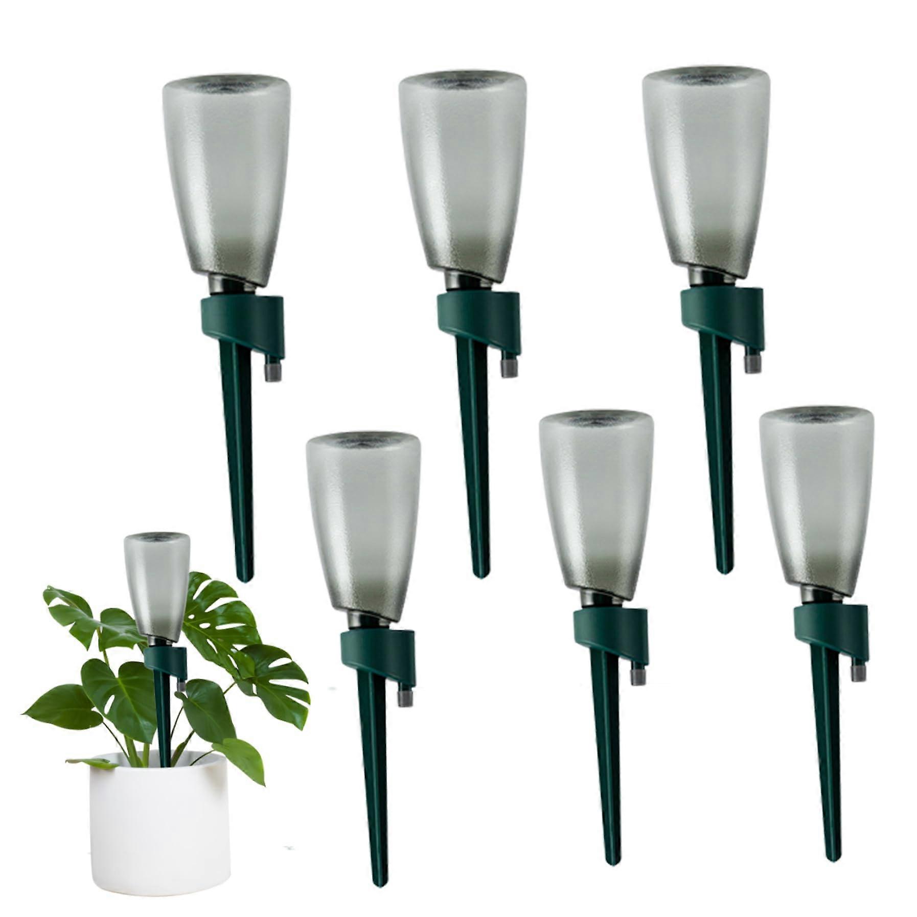 Plant watering devices 6pcs with 6pcs 500ml bottles automatic drip irrigation kits green