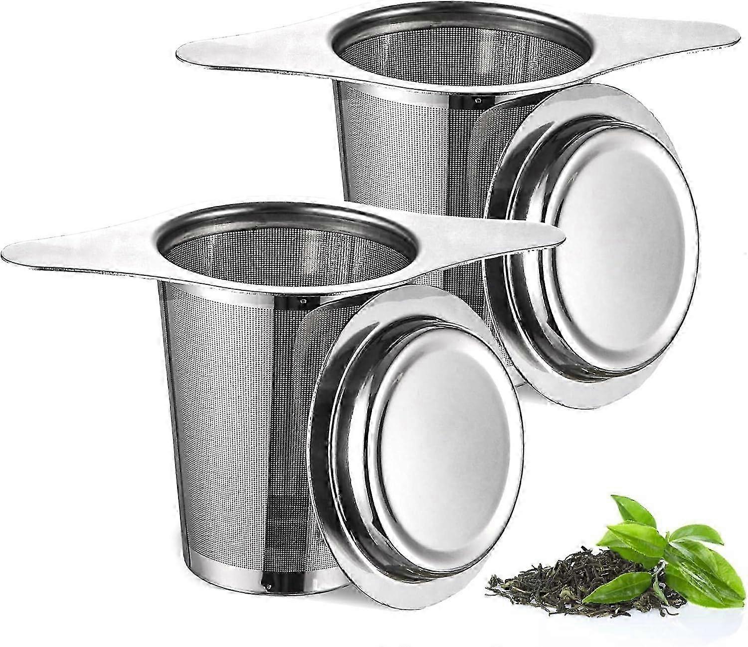 2pcs tea filter with handles & lid, tea infuser, tea filter for cup, tea strainer, tea infuser, tea  p