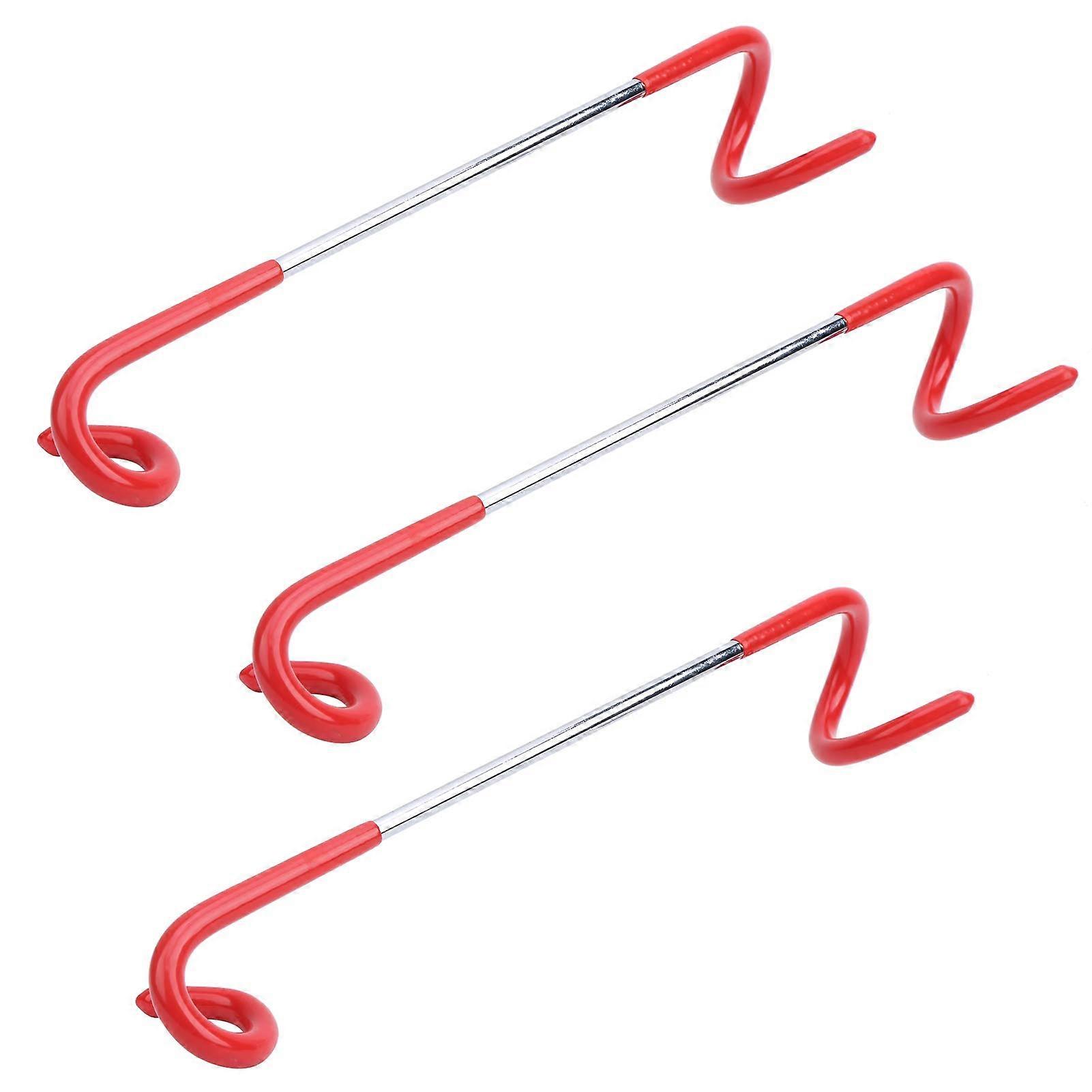 S-Shaped Hook 3-Pack Outdoor Tent Hanger Cam Multifunctional Lightweight Two-Way Red