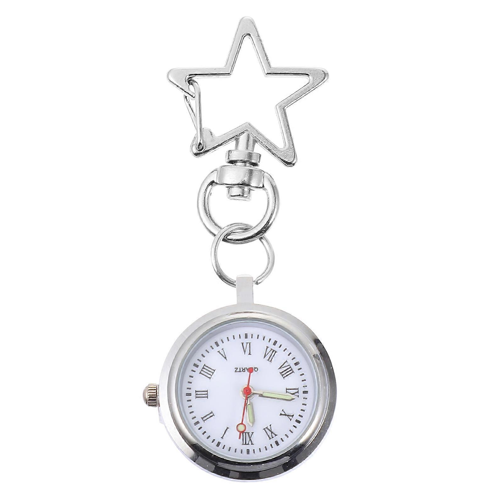 Nurse Watch Quartz Movement Timekeeping Fashion Accessory for Daily Use Silver 1Set