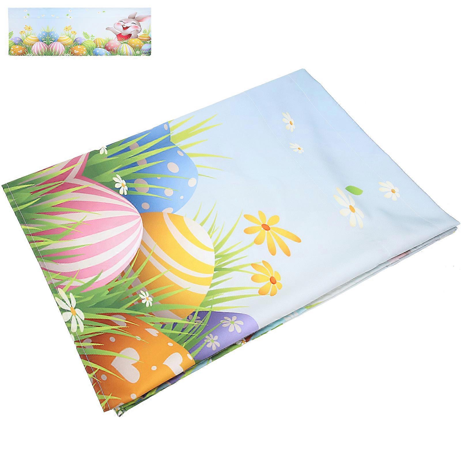 Easter Party Kitchen Curtain Valance Spring Yarn Rectangular Home Decor 137x45cm Window Decoration 1Pcs