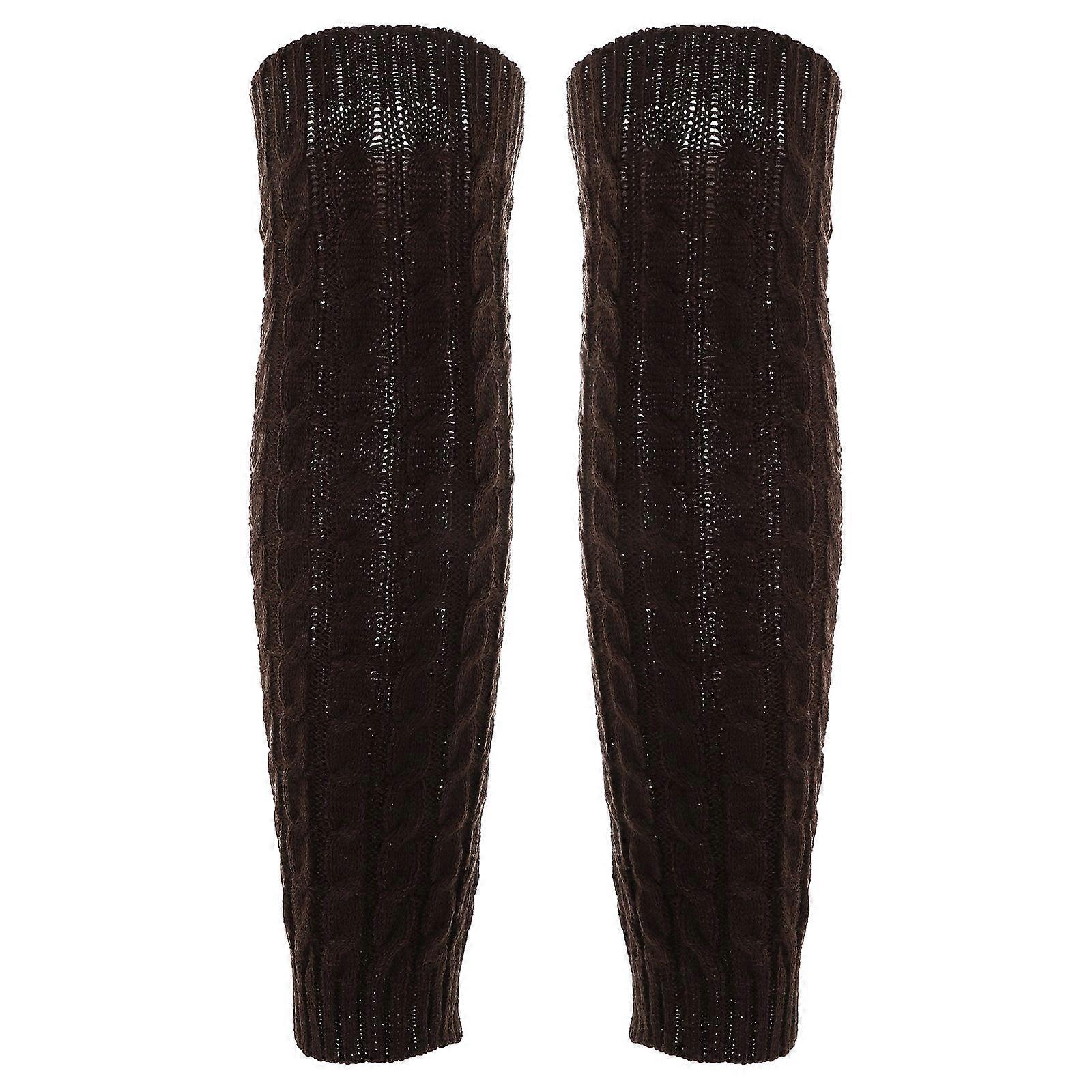 Coffee Acrylon Leg Warmers for Women Winter Fashion Keep Calf Warm Suitable for Home Use 2Pcs