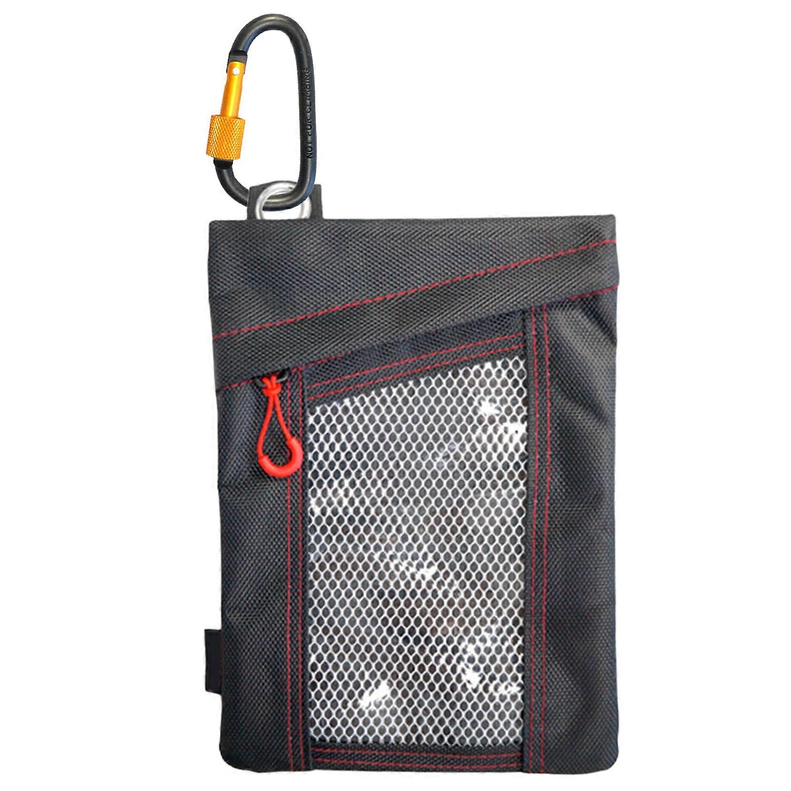 Compact Clear Window Tool Storage Bag With Belt Carabiner Clip Waterproof Pouch For Easy Access To Hardware Components Multicolor