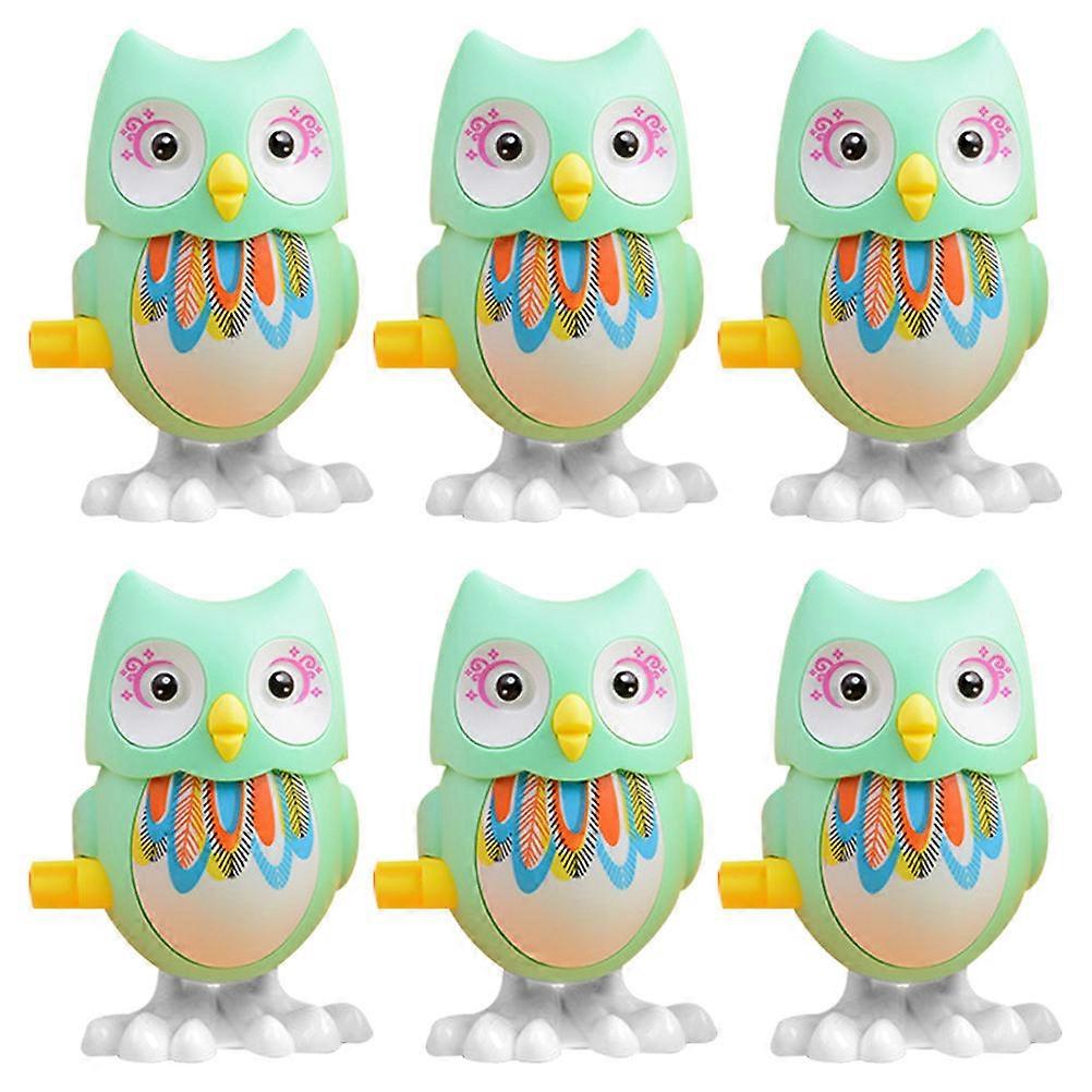 6pcs Wind Up Owl Toy for Clockwork Playthings – Safe Material, Fun Design to Improve Coordination & Imagination