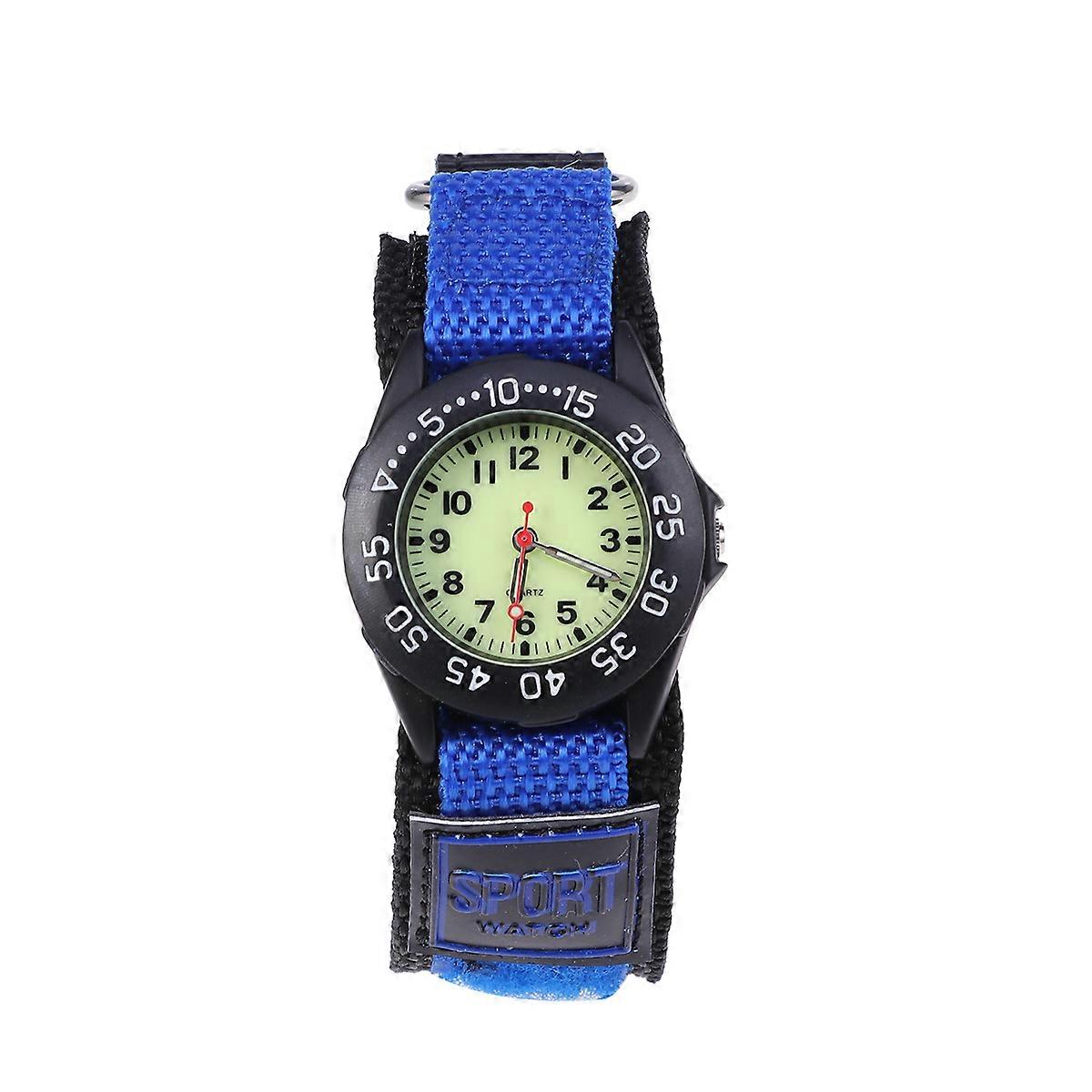 Kids Waterproof Watch Stylish Nylon Woven Children Watch Daily Use Blue 24.5*3.1cm Time Display 1Pack