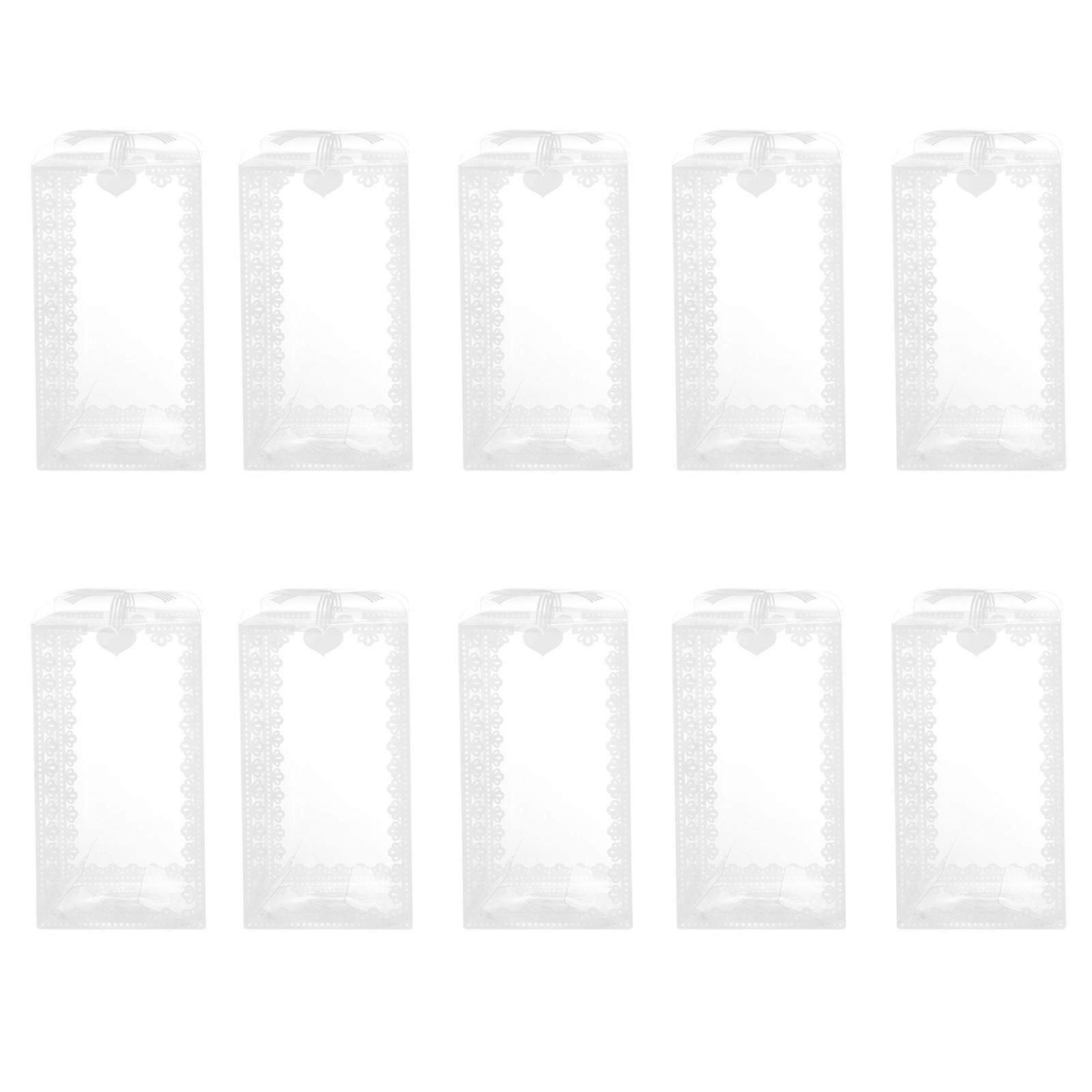 Mini Clear Chocolate Box Transparent PVC Boxes For Festival Party Simple Design 7x5x5cm 10Pcs