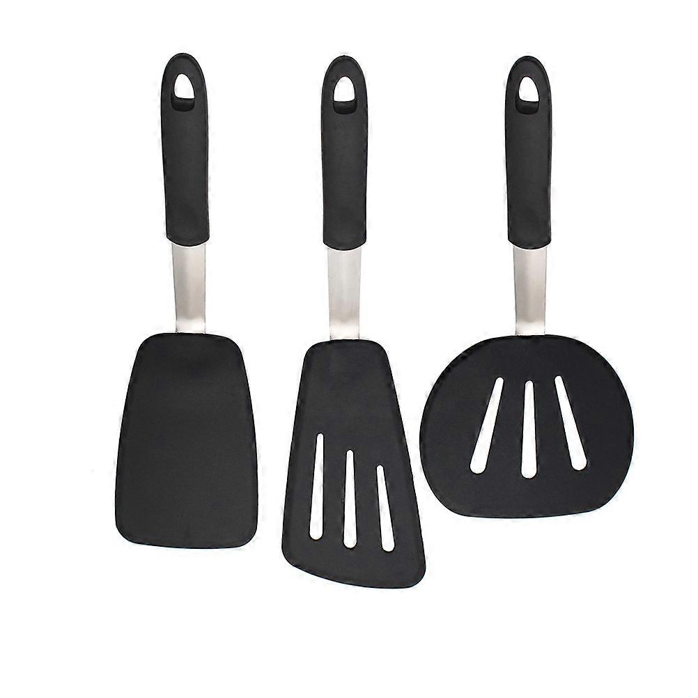 3pcs Silicone Spatula Set for Cooking Non Stick, Heat Resistant, Multi Use for Frying, Teppanyaki, Pizza and More – Includes Hanging Loop for Easy