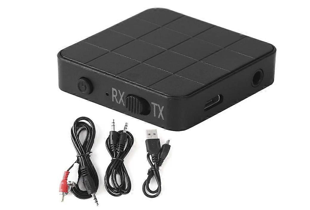 Audio Transmitter and Receiver , Bluetooth 5.0 2-in-1 Audio Receiver Transmitter Music Stereo Adapters for Car TV PC(Black)