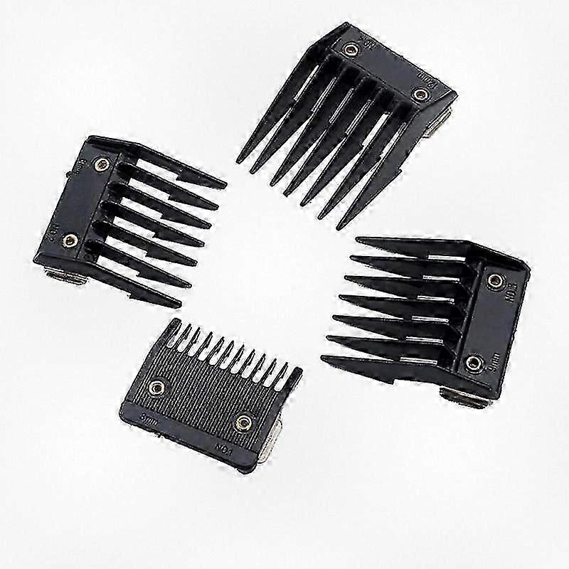 Conjunto de 4 acessórios de pente para máquinas de cortar cabelo com guia de corte com suporte de metal 3 mm 6 mm 9 mm 12 mm