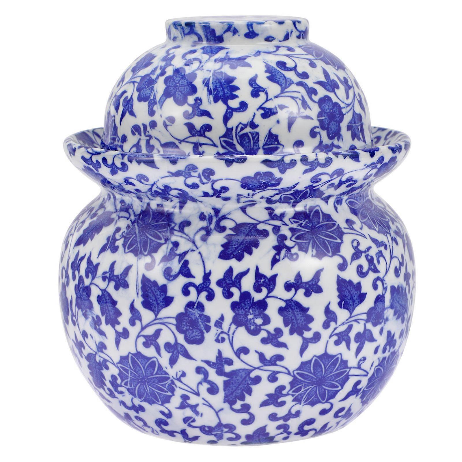 Fermenting Container Ceramic Sealing Can Household Container Kitchen Use 17x16cm Easy to Clean 1Pcs