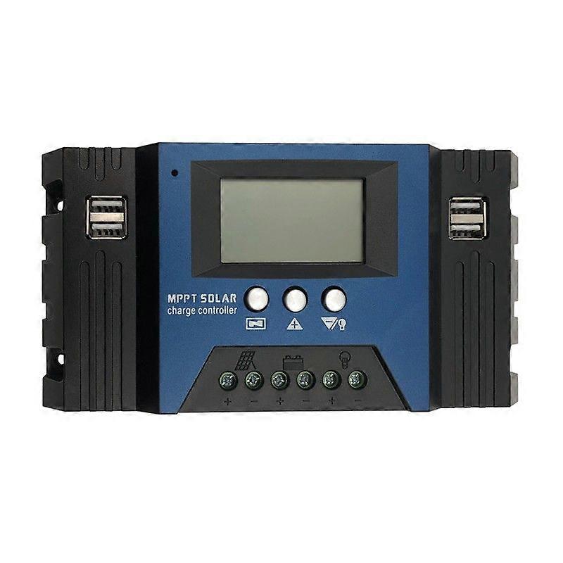 100A MPPT Solar Charge Controller Dual USB LCD Display 12V/24V Auto Solar Cell Panel Charger Regulator with Load