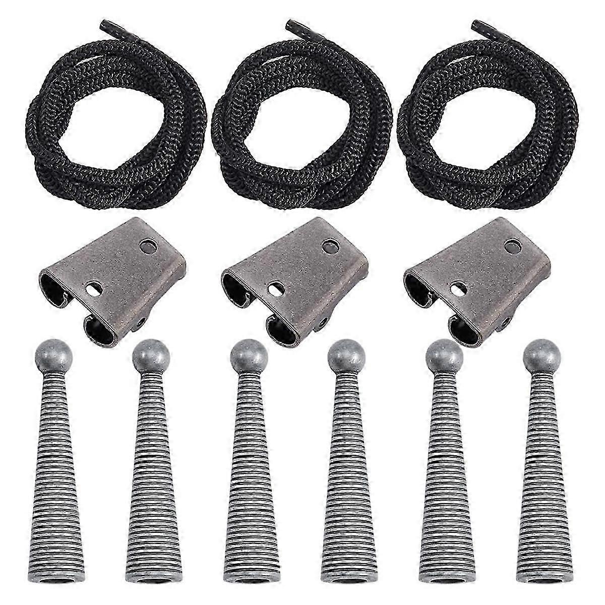 Bolo Tie Accessory Kit Round Slide Textured Tip Black Tip Wire Alloy Replacement End Cap Wire for B