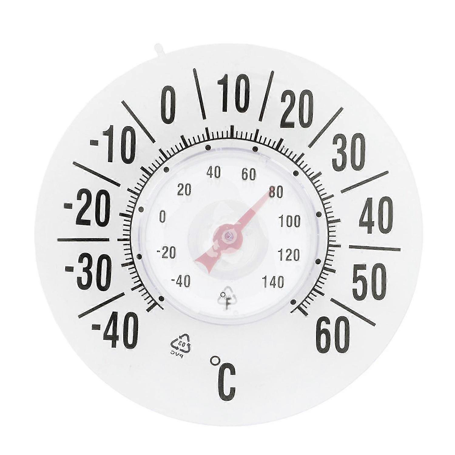 Window Thermometer Indoor/Outdoor Dial Round Suction Cup