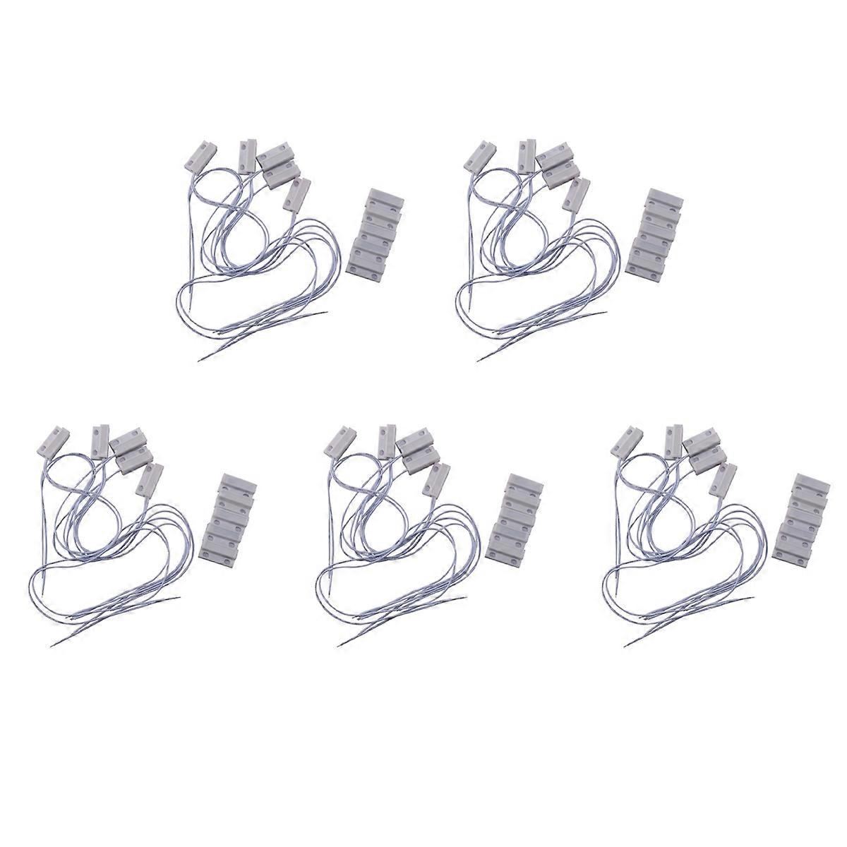 25 Pcs -38 Wired Door Window Sensor Magnetic Switch for Home Alarm System,When Sensor Together,Norma