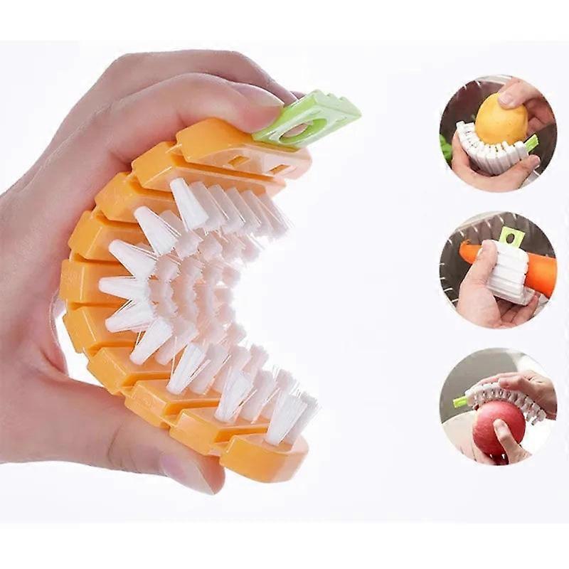 2 pieces bendable multi-functional fruit and vegetable brushes