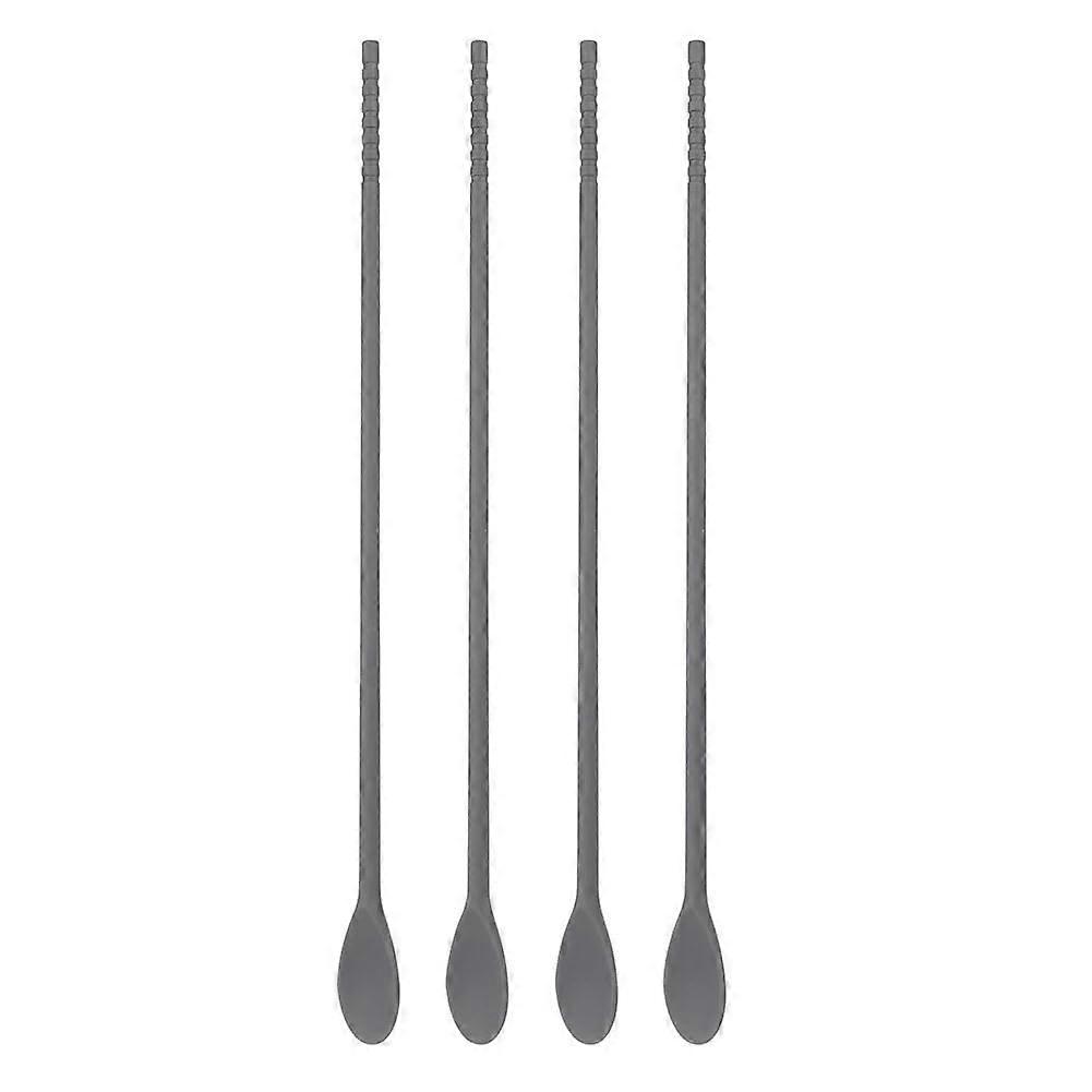 Silikon-Kaffeerührlöffel 4er Set, 27,9 cm Doppelseitig, Lange Mehrzweck-Kochstäbchen, Hitze- und Kratzfest