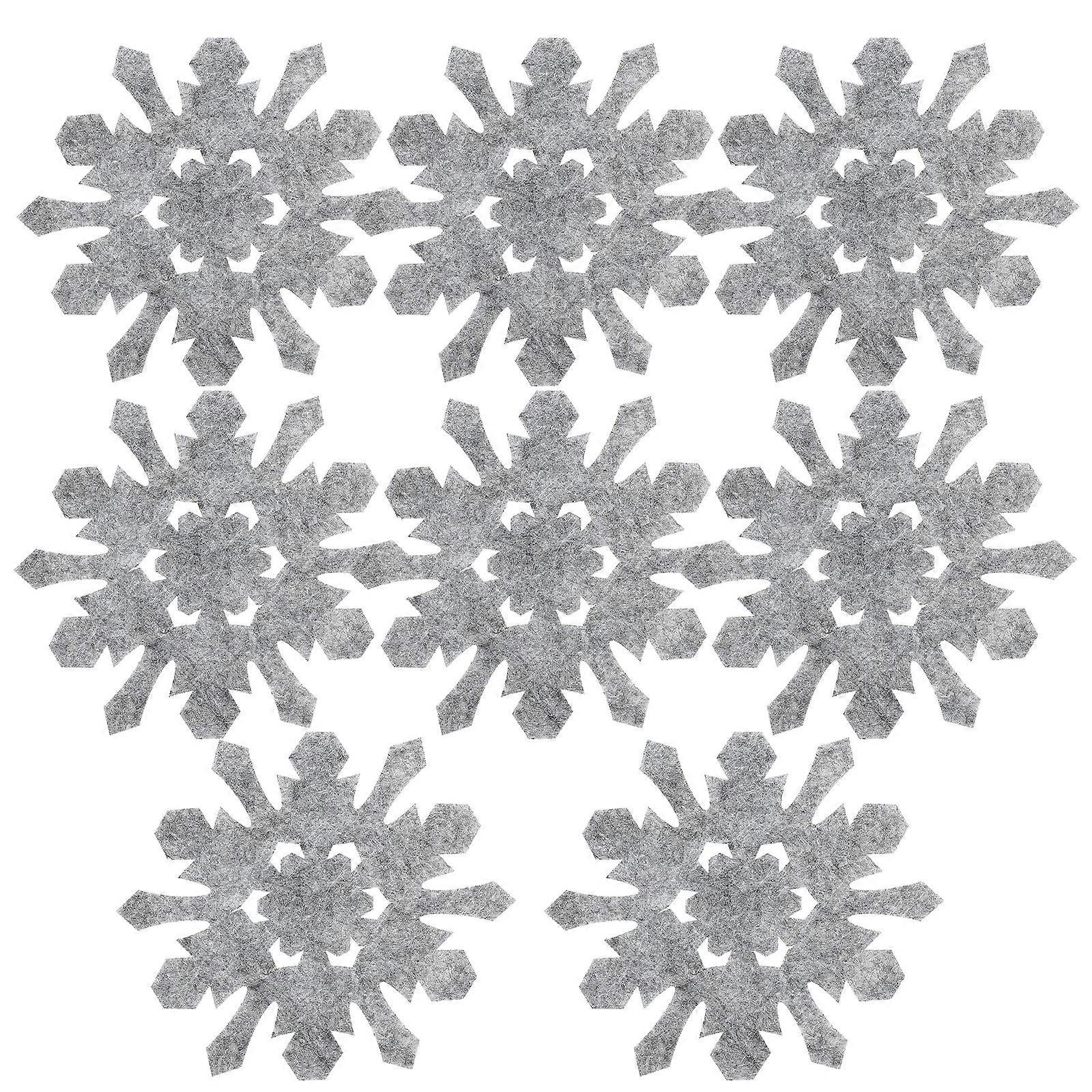 Felt Snowflake Design Cup Mats Thermal Insulation Dining Table Use Christmas Party 8Pcs