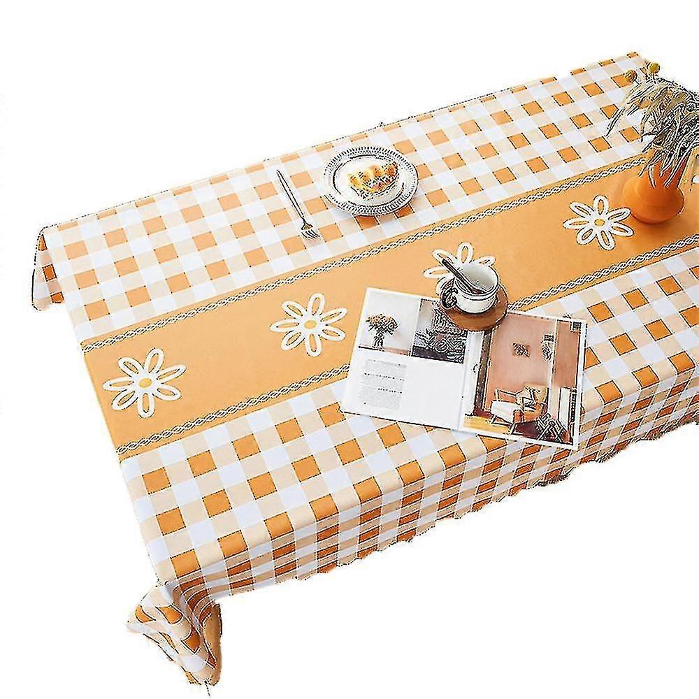 Crease Proof Cotton Linen Tablecloth with Fringe - Grey Rectangular