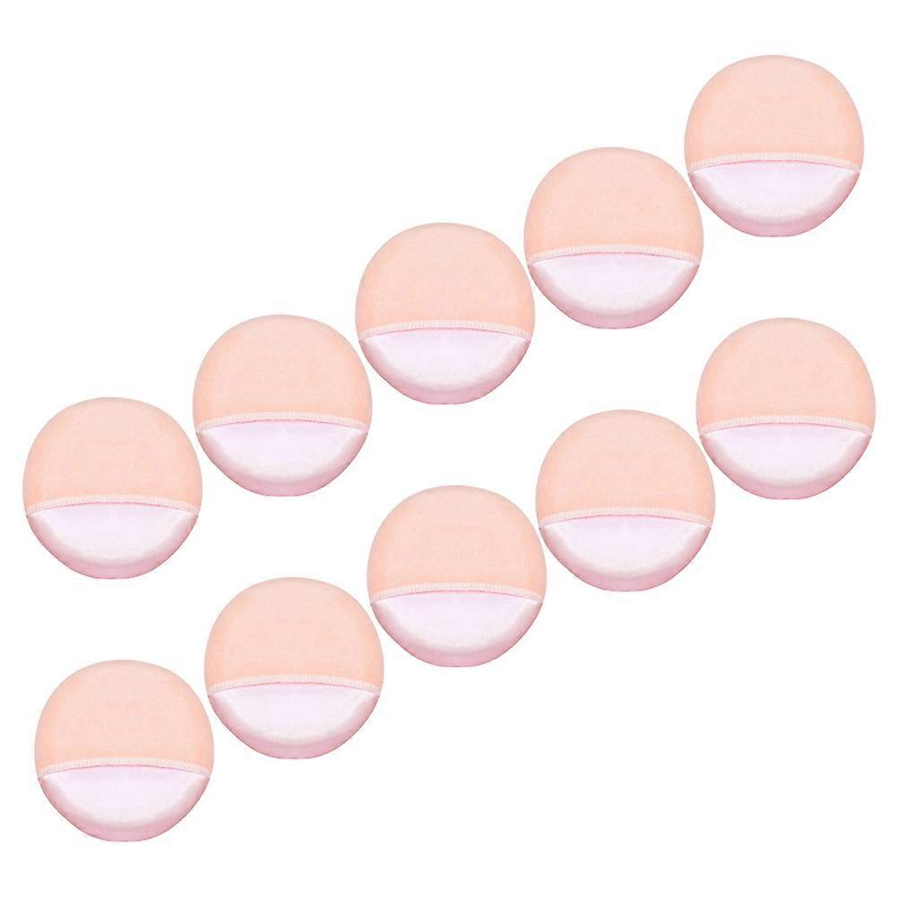 10pcs Comfortable Flocking Powder for Girl Foundation Makeup Applicators Pink