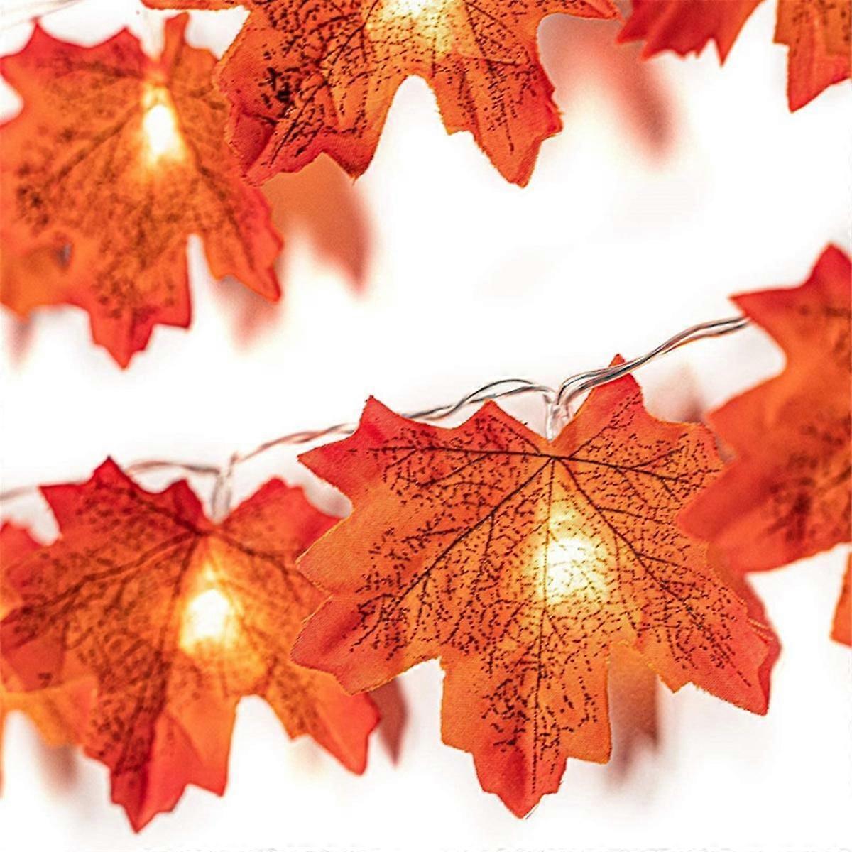 Artificial Maple Leaf LED Light String Garland Family DIY Holiday Dress Autumn Atmosphere 300CM