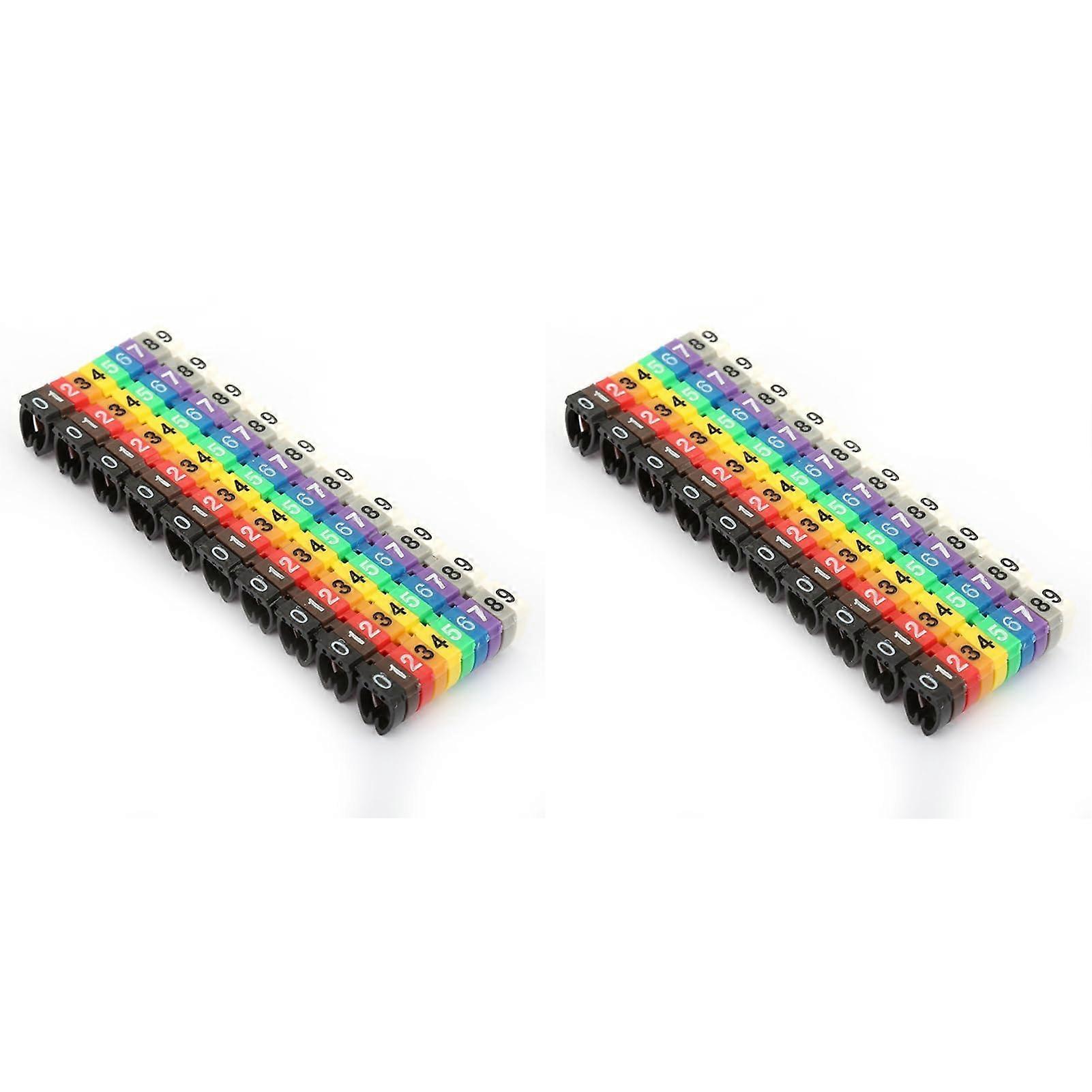 Pack of 2 Digital Number Pipeline Label Pipe Markers, Colourful, Practical Clipon Design, Easy to Identify Cables