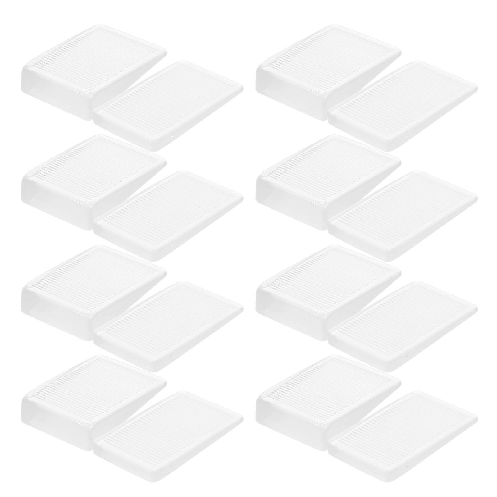 16pcs Non Slip Furniture Leveling Shims, Transparent Rubber Wedge Pads for Chair Legs, Table Stabilizers, Floor Protectors, Noise Reducing Design for