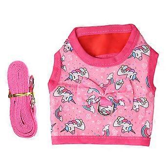 Rabbit Harness Leash Cute Unicorn Bunny Vest Leash for Chinchilla Hamster Guinea Pig Rabbit S