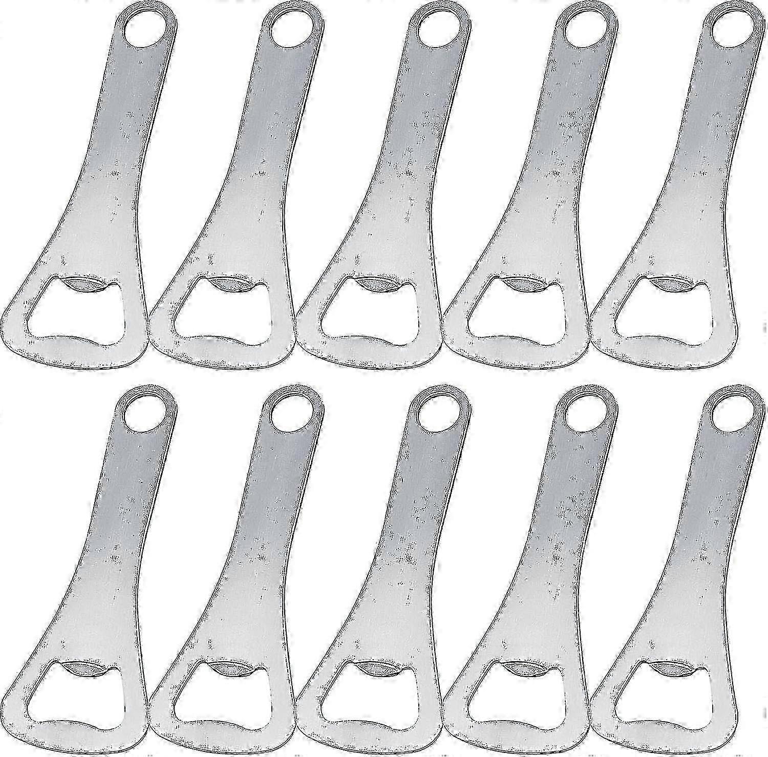 Bulk Beer Bottle Opener Package - Crown Style (Silver, 10 Pcs)