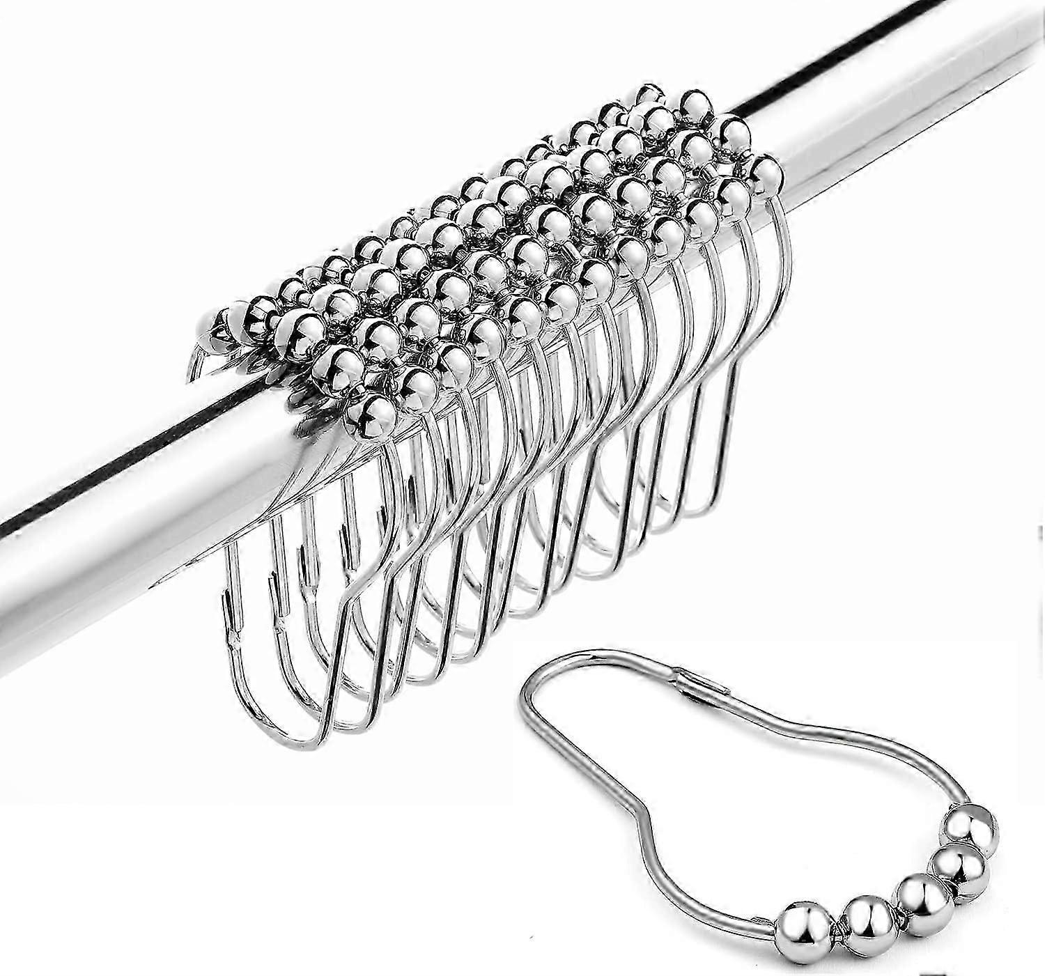 シャワーカーテンフック、シャワーカーテン用カーテンフックリング(14パック)