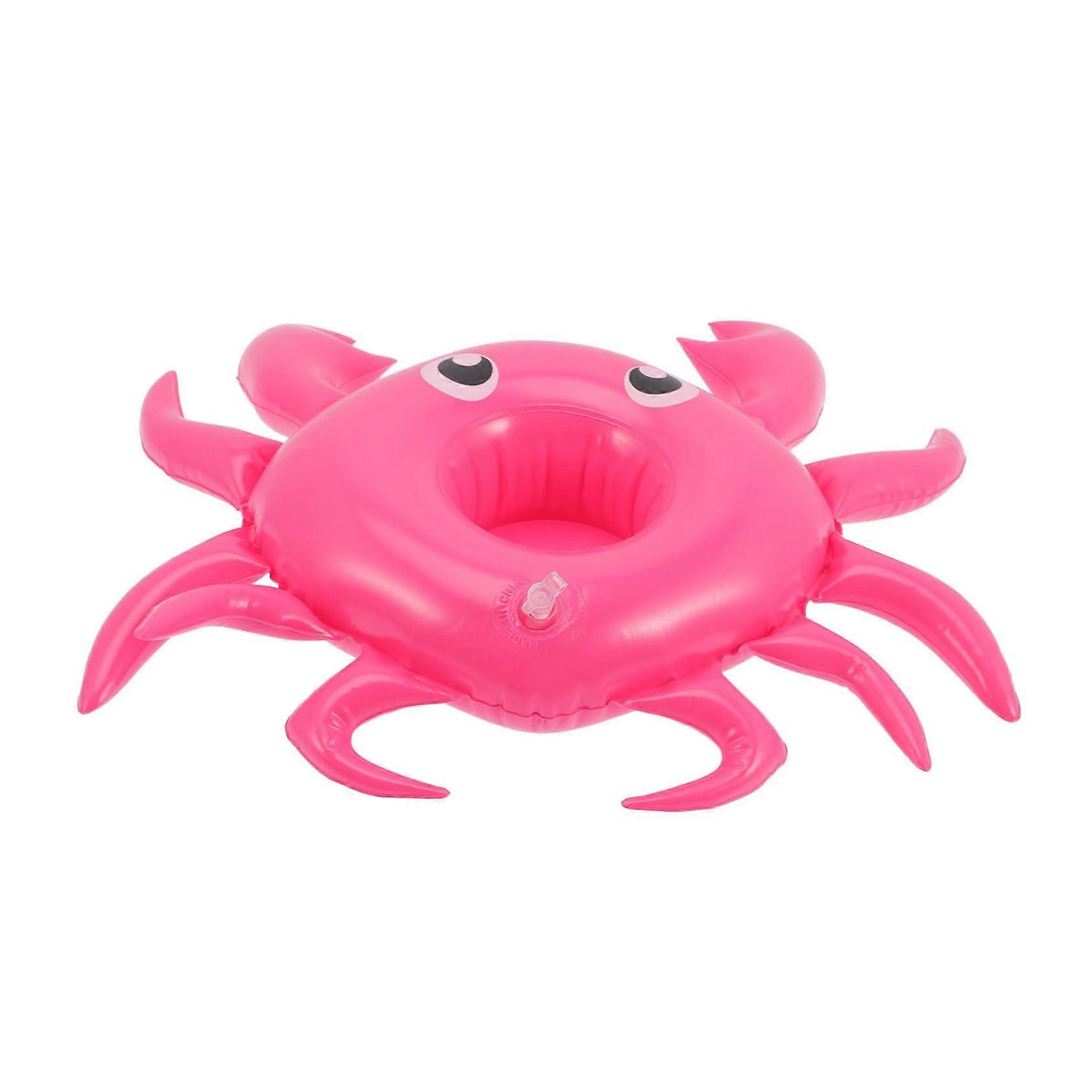 Inflatable drink holders for pools with cartoon designs, for parties.