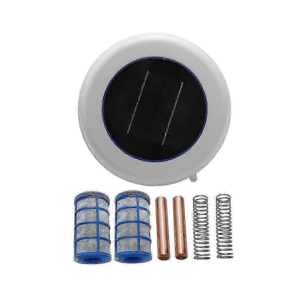 Solar Powered Swimming Pool Water Purifier Ionizer Cleaner Clear Algae Natural Filtration System