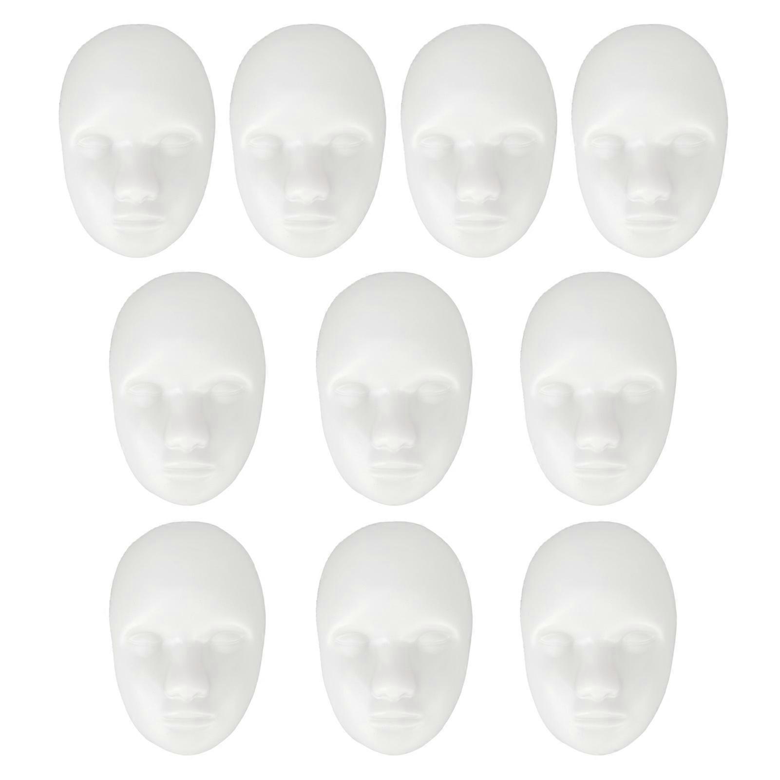 10pcs 3D Microblading Practice Face Model Soft Silicone Tattoo Practice Skin Head White 