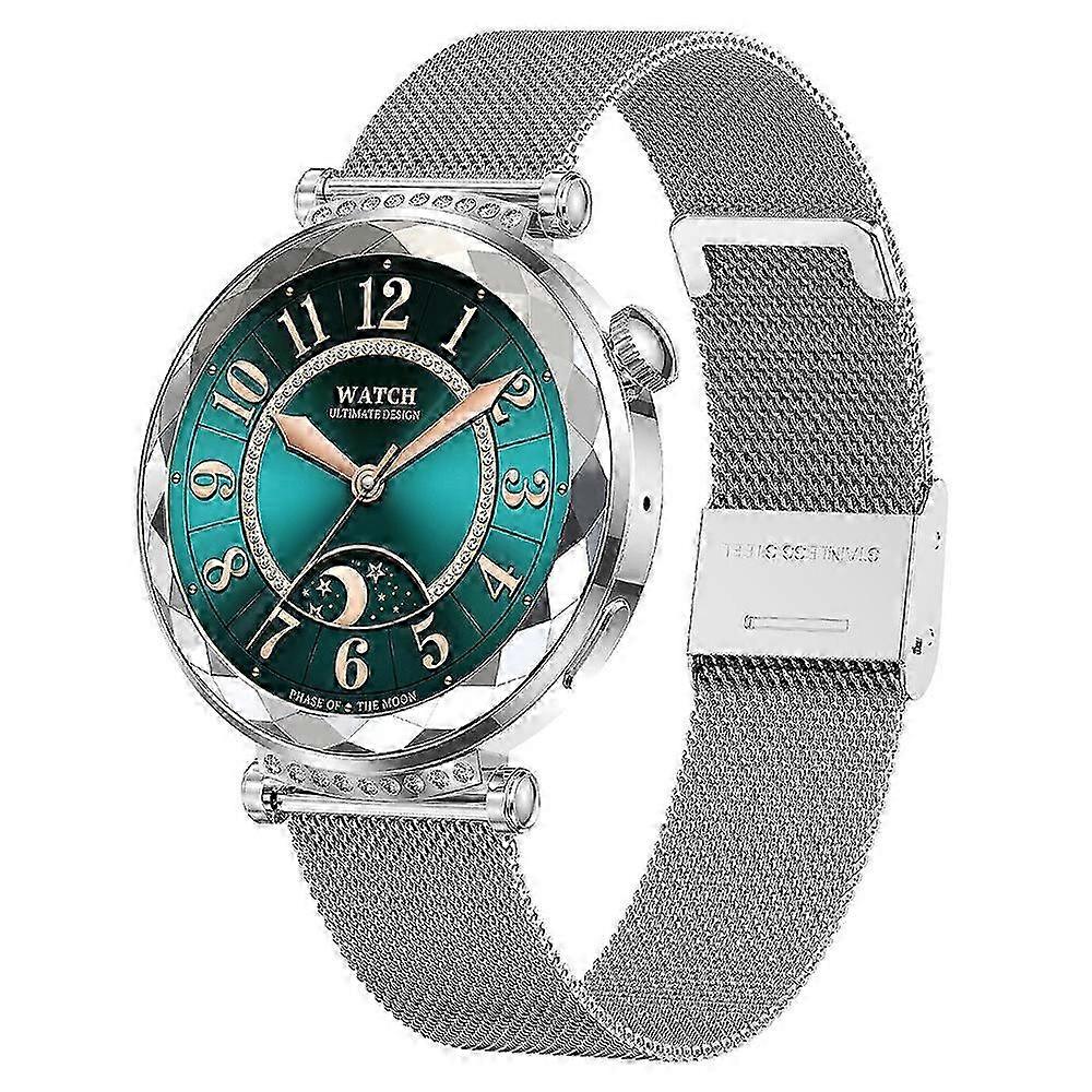 Heart Rate Monitor NFC Smart Watch for Menstrual Cycle Tracking, Steel Strap - S