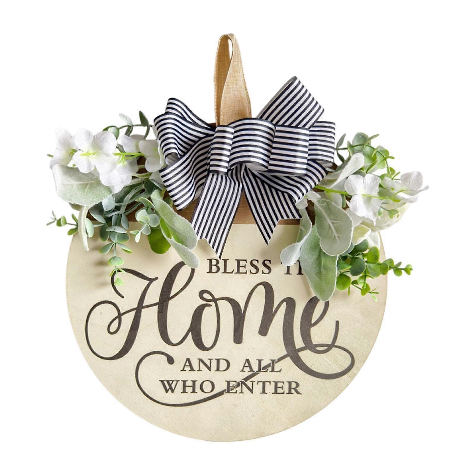 Door Sign Rustic Lightweight Front Door Wreath for Backyard Yard Farmhouse