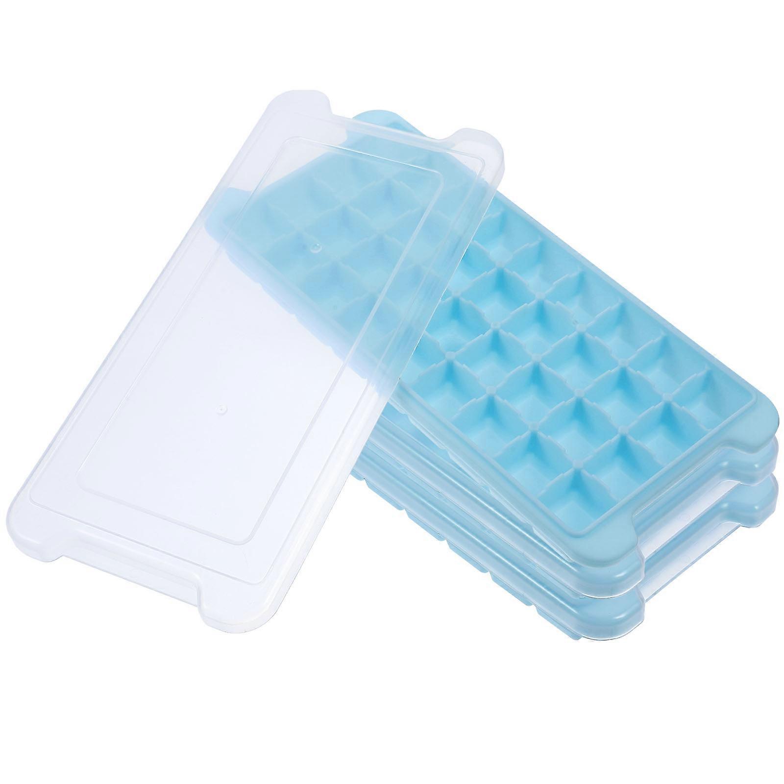 3pcs Silicone Ice Cube Molds with Lid Flexible Freezer Trays for Release, Perfect for Summer DIY Use