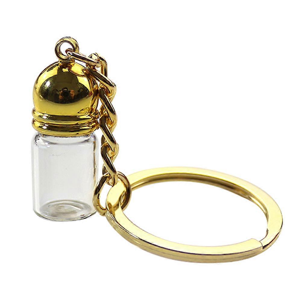 Glass Bottle Keychain Pendant for Decoration 2Pcs Transparent Small Vials with