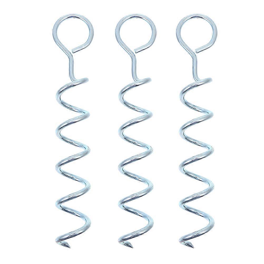 Iron Tent Stakes Easy to Insert and Remove Sturdy Design For Canopy Tarp Camping Enthusiasts Silver 30.00X5.50X5.50CM 3Pcs