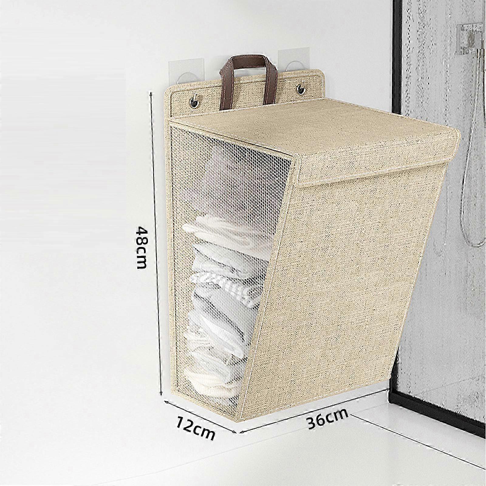 Collapsible Laundry Hamper, Wall Mounted Clothes Hamper Storage Dirty Clothes Basket, Large Capacity Foldable Clothes Hamper Storage