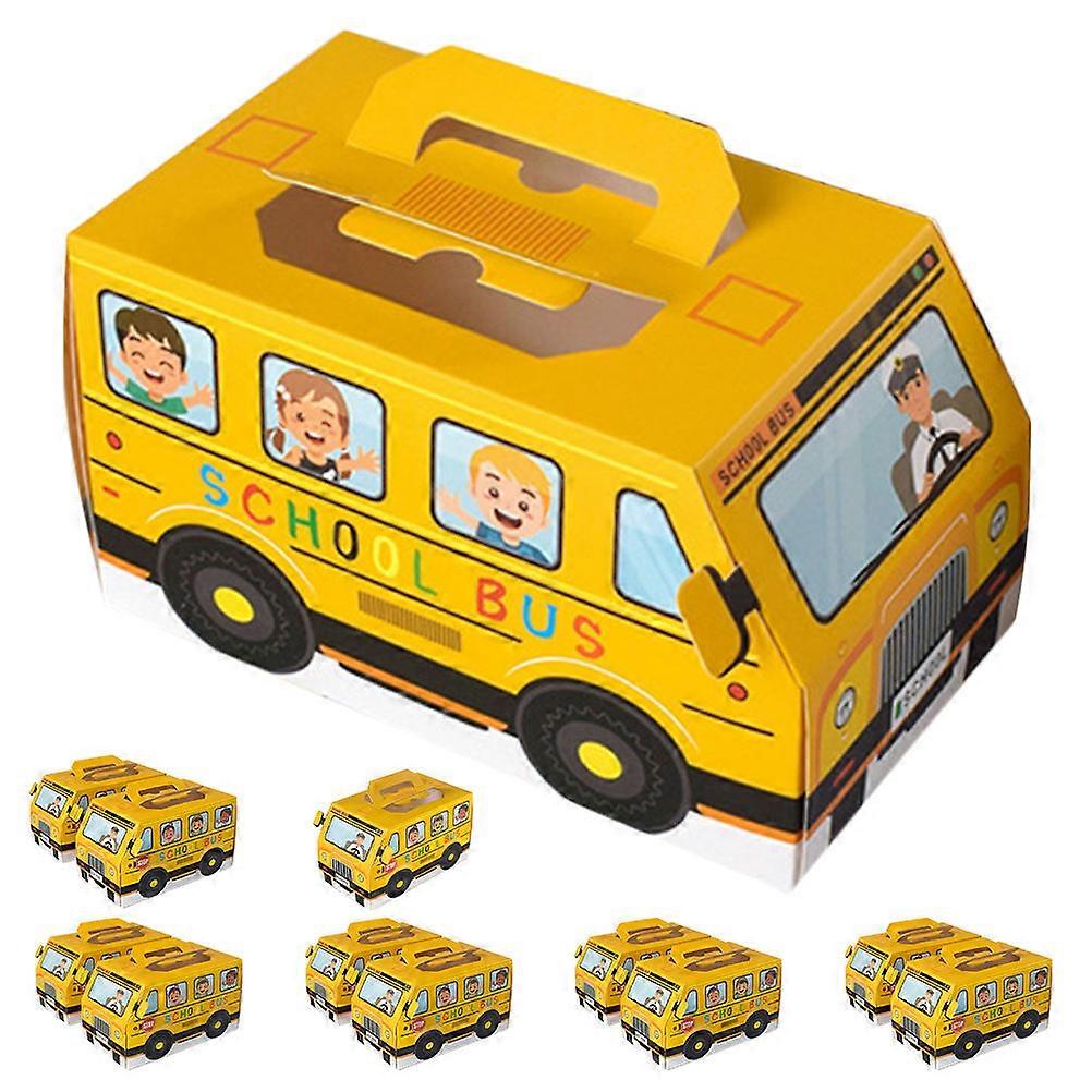Back to School Candy Box Paper Bus Shaped Candy Boxes for 12Pcs