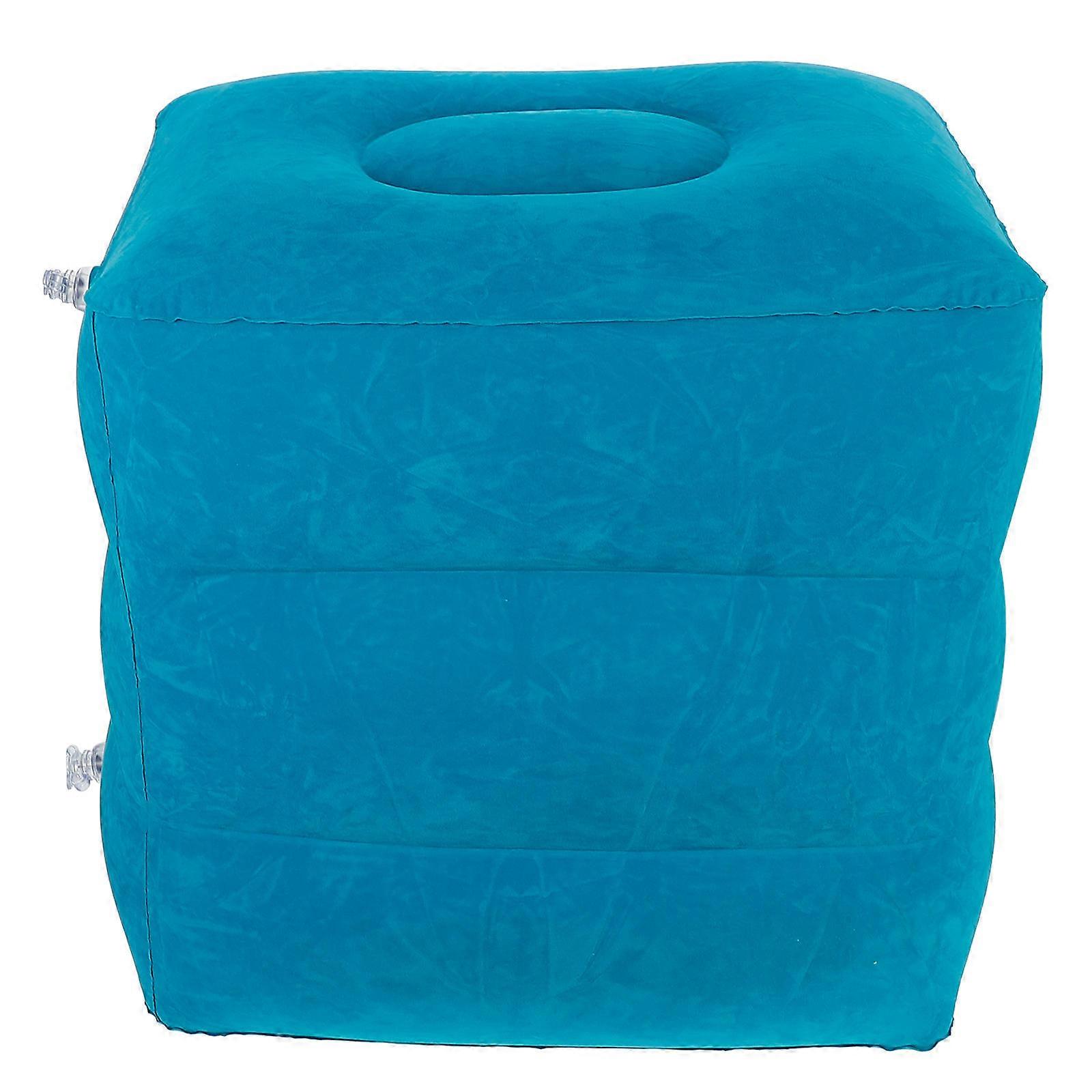 Blue Inflatable Foot Rest Pillow for Resting at Home or Travel Improves Circulation 14.5 x 8.5 inches